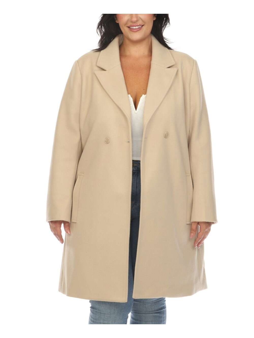 White Mark Plus Size Classic W Beige 2X